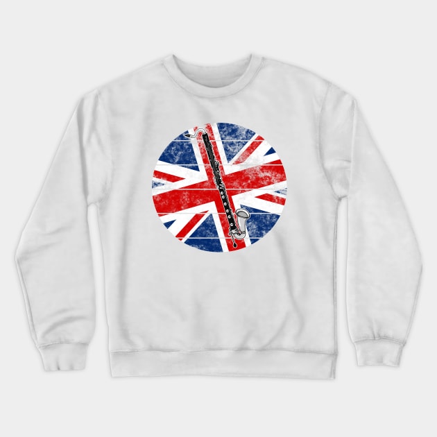 Bass Clarinet UK Flag Britain Clarinetist British Musician Crewneck Sweatshirt by doodlerob